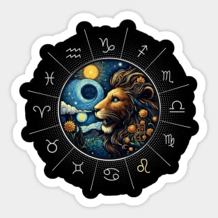 ZODIAC Leo - Astrological LEO - LEO - ZODIAC sign - Van Gogh style - 11 Sticker